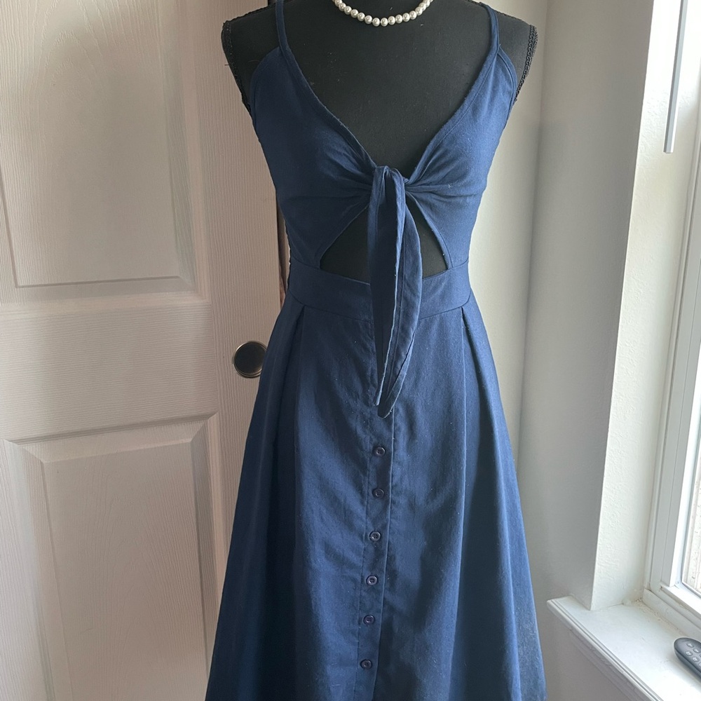 Navy Blue Sleeveless Dress